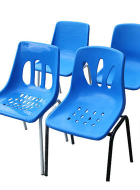 蓝色红色绿色3#塑料椅子无尘车间工作椅子铁脚靠背椅防静电工作椅