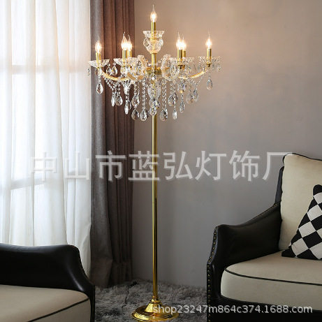 欧式客厅水晶落地灯高档走廊酒店宴会厅奢华灯落地台灯婚房卧室灯,电子元器件市场,电线扎带/束线带,淘宝优惠券,粉丝福利购,淘宝优惠卷