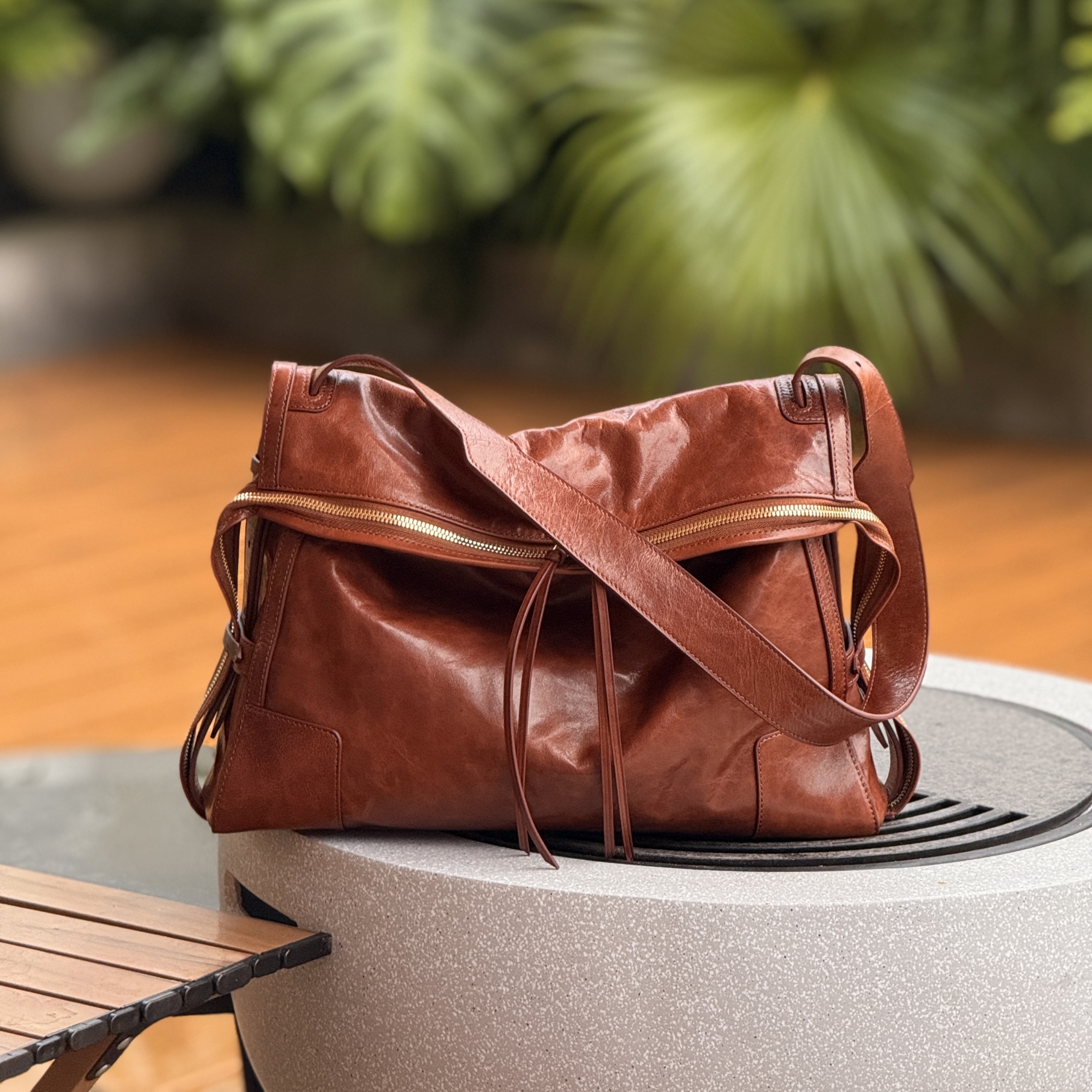 Cuisee/崔氏新款原创油蜡羊皮包大容量斜跨包包