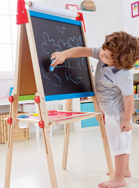 Hape多功能升降画架q双面磁性手提礼盒画板儿童益智36男女孩玩