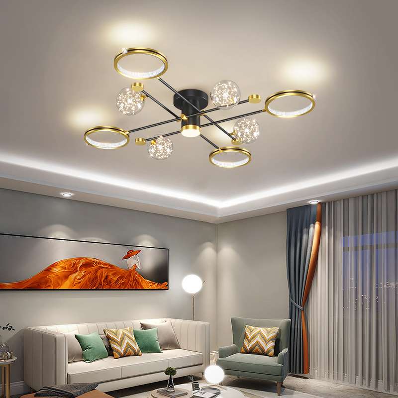 客厅灯北欧轻奢吊灯简约现代卧室餐厅吸顶灯2021新款全屋灯具套餐