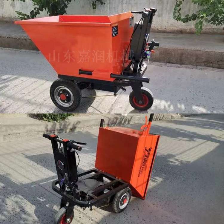 工地推砂浆灰斗车 电动手推翻斗车 小型斗车推车
