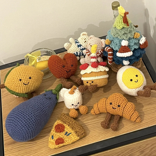 Jellycat牛角包diy材料包挂件钥匙扣毛线钩织朋友手工编织礼物