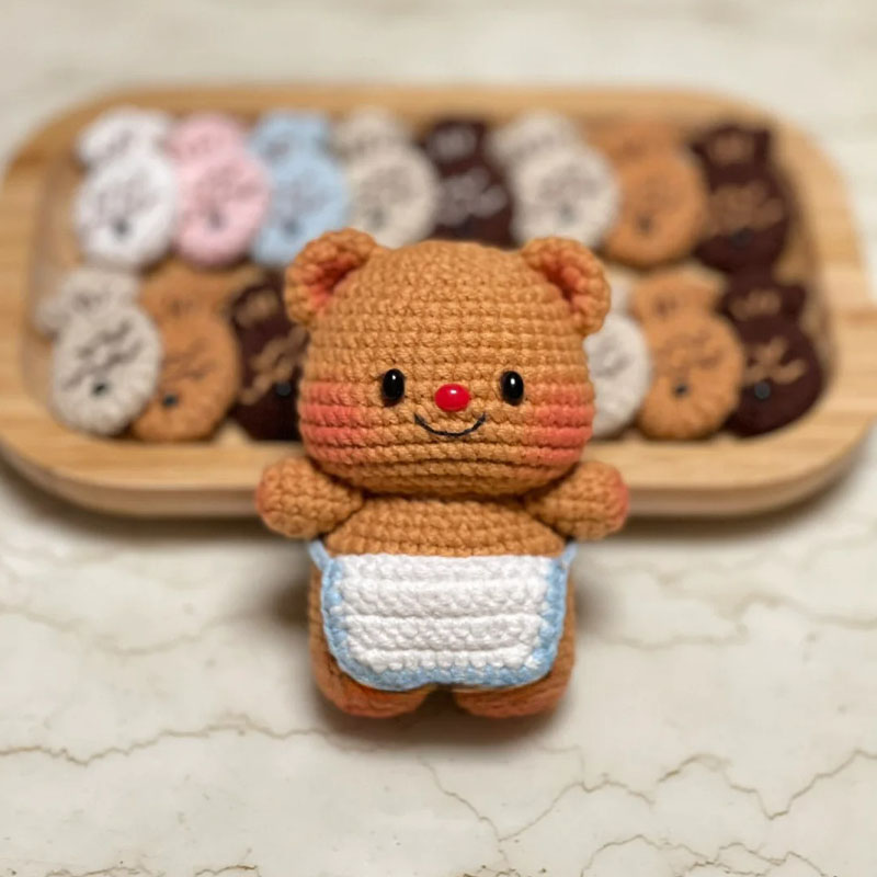 可爱小熊玩偶毛线钩织diy手工编织礼物包包挂件雪妃尔萌娃娃4股线