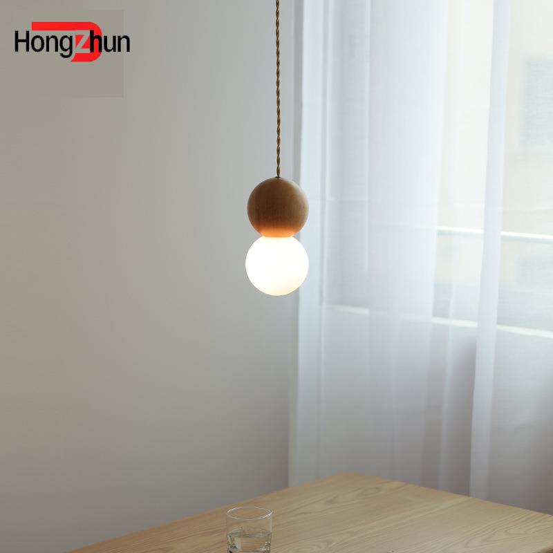 原木餐厅吊灯个性餐厅吧台岛台日式卧室床头橱窗飘窗设计师创意灯