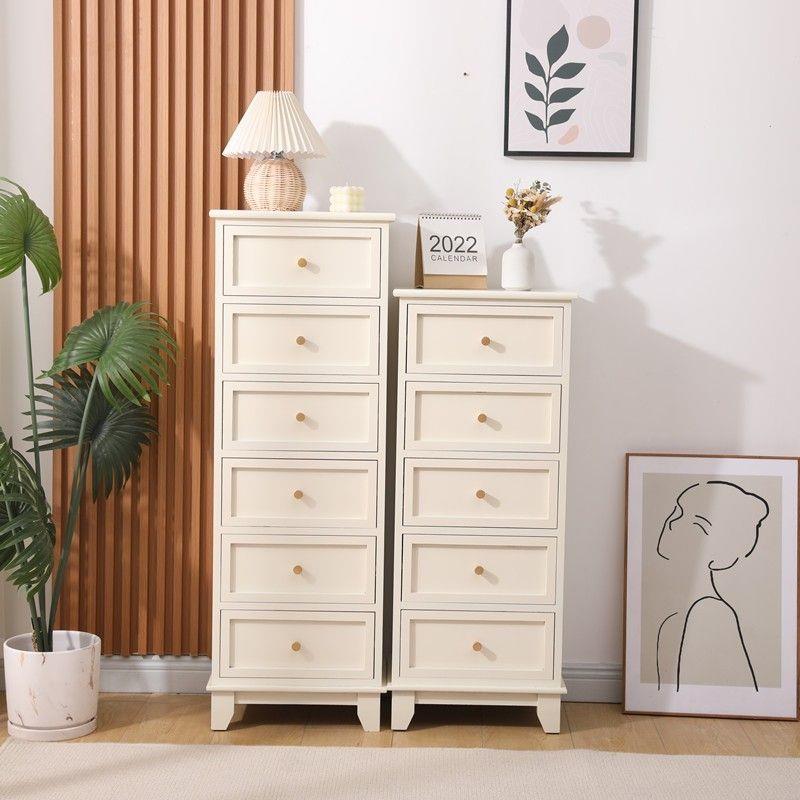 实木边柜储物柜卧室床头迷你窄床头柜多层收纳柜实木五斗柜抽屉式