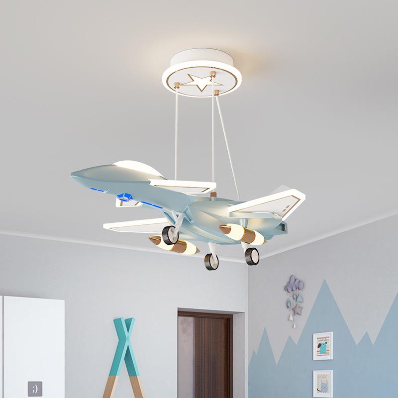 儿童房模型飞机创意科技感男孩卧室灯航空主题幼儿园护眼吸顶灯