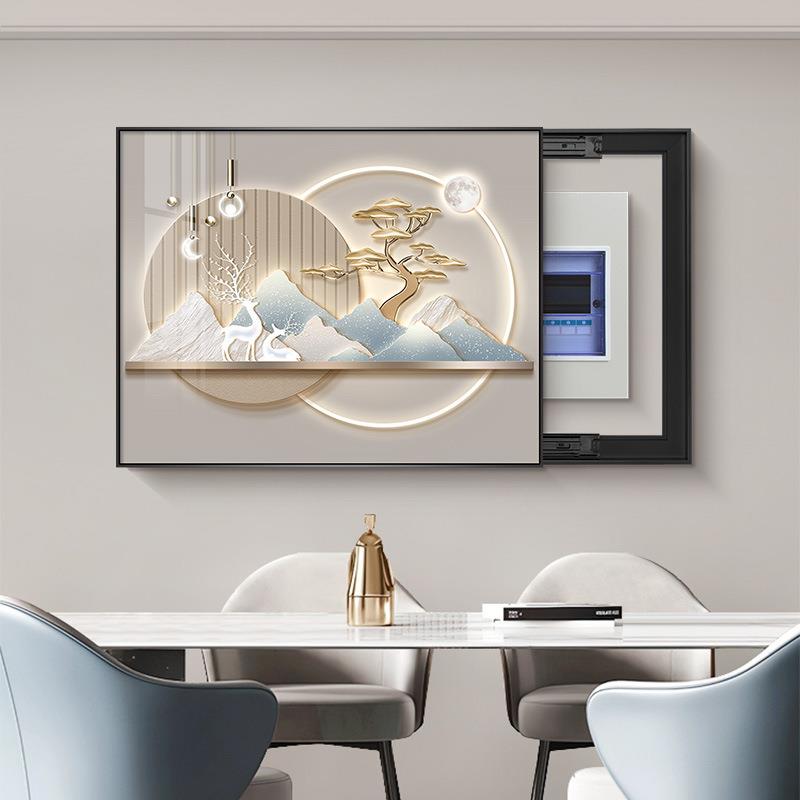 轻奢电表箱装饰画餐厅电闸箱信号箱遮挡挂画感配电箱盖板2024