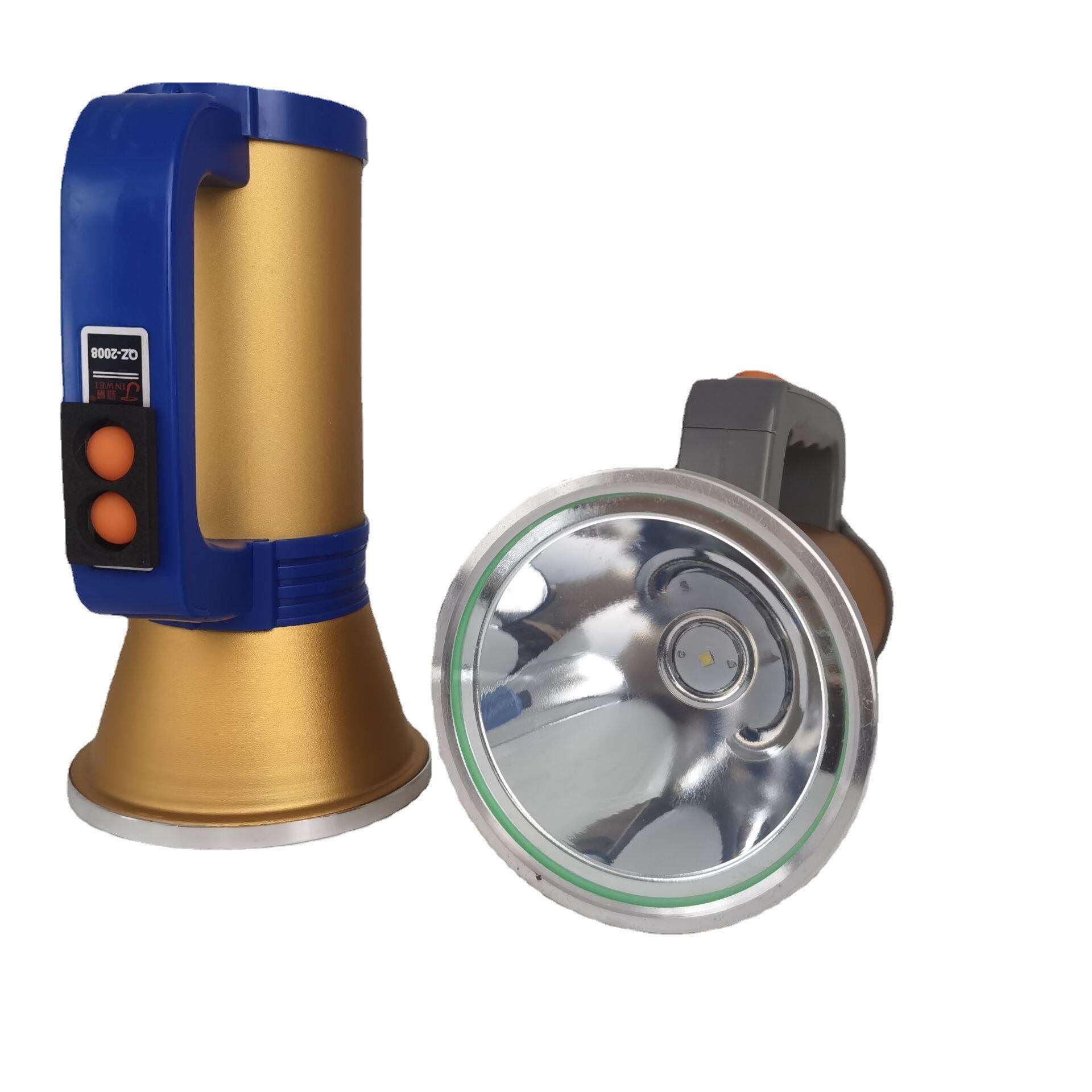 劲威QZ-2008强光充电超亮LED手提式探照灯家用巡逻工地手电筒