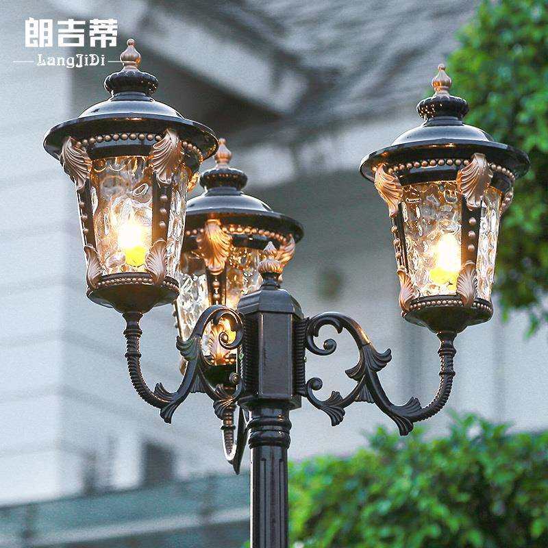 欧式路灯户外防水庭院灯3米市电厂区景观道路灯室外LED别墅高杆灯