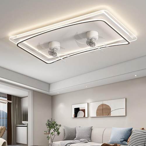 客厅风扇灯现代简约大气客厅吸顶灯摇头电扇一体组合全屋套餐灯具