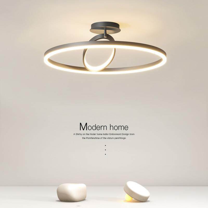 卧室灯黑白创意个性灯具led客厅吸顶灯简约现代北欧几何房间主灯