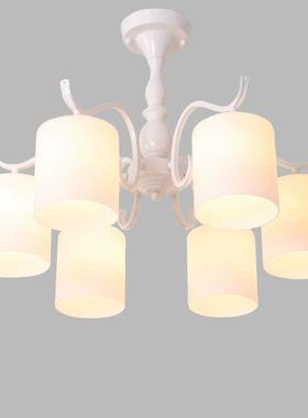 法式吊灯白色简约卧室灯书房简欧客厅灯新款中山灯具美式吸顶