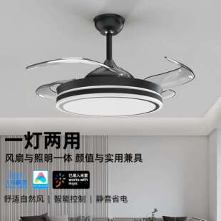 全光谱护眼灯具加亮光源一灯两用吊扇灯led客厅卧室隐形风扇灯