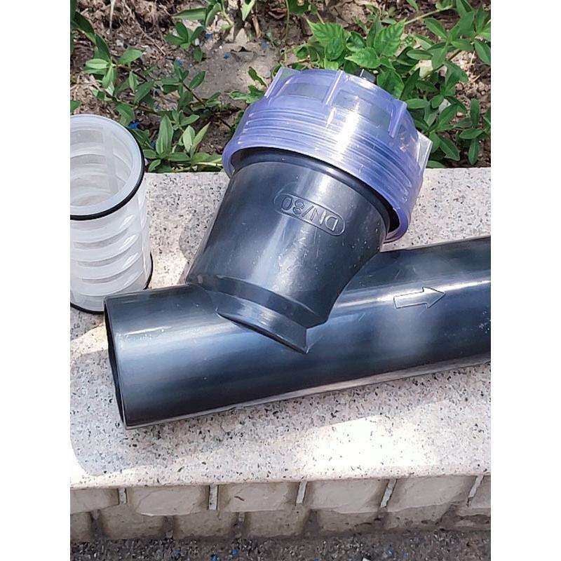 过滤器80/150管道外径毫米UPVC塑料直插/活接法兰Y型耐腐加厚滤网