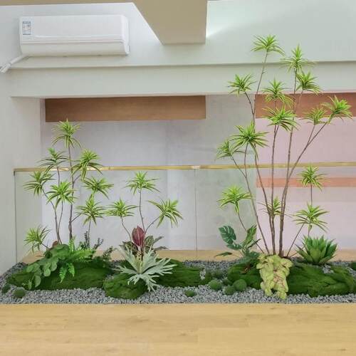 仿真绿植造景仿真百合竹子造景植物景观橱窗装饰落地摆件楼梯软装