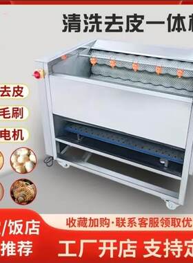 土豆去皮机商用全自动毛刷式芋头姜红薯莲藕马蹄电动清洗削脱皮器