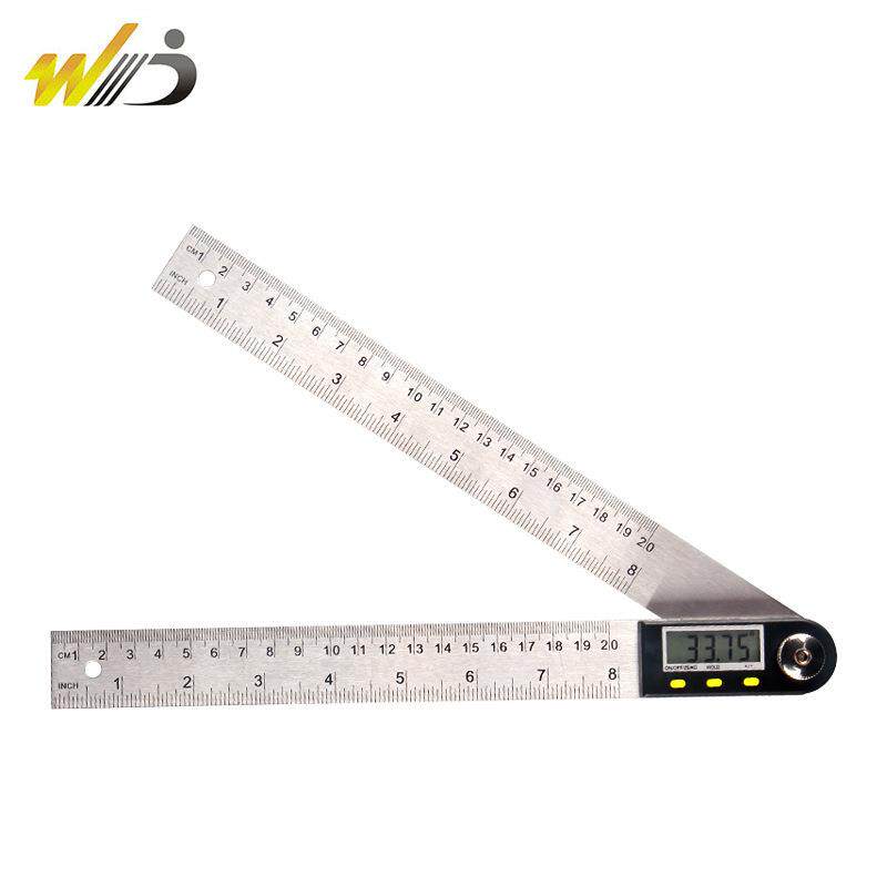 韦度 不锈钢 数显角度尺 万用角尺 电子量角仪 木工角尺 量角器