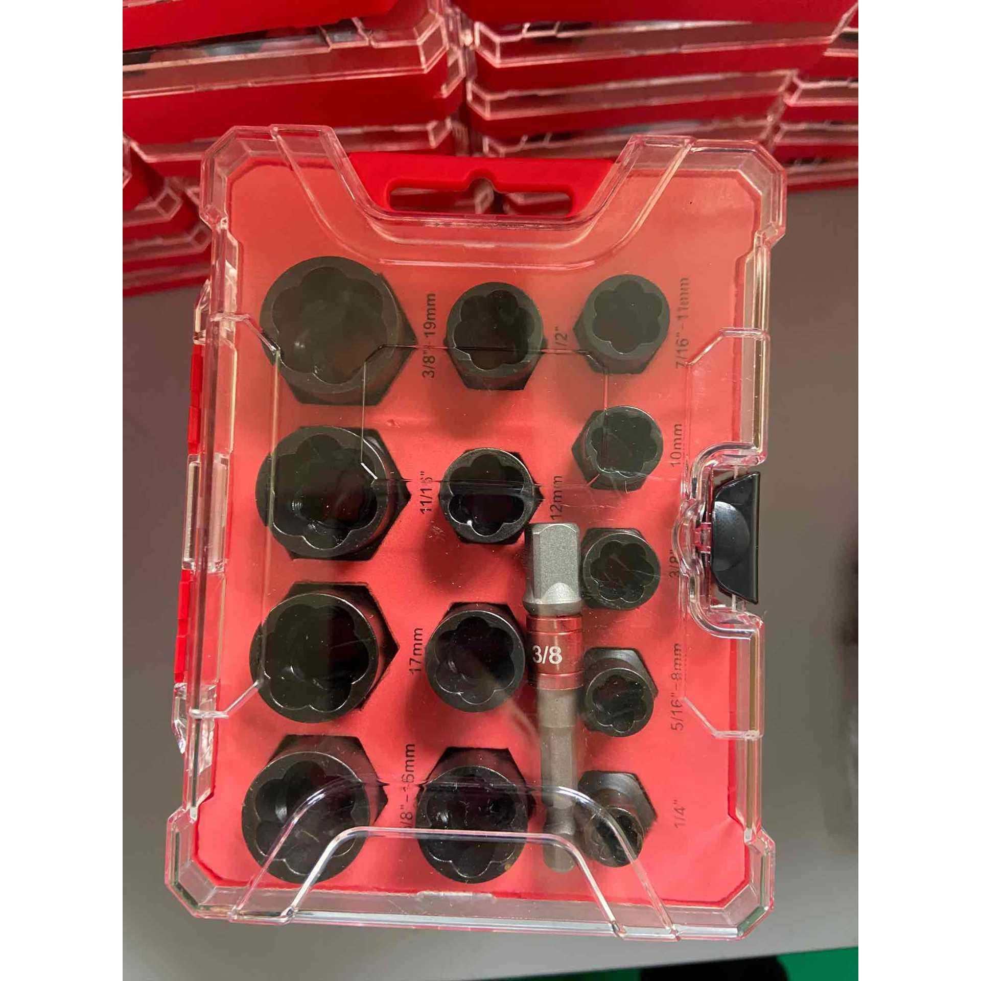 13PC螺母取出器高款短款滑牙螺丝拆除工具断丝螺栓取出器套装