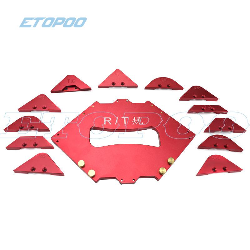 木工修边机圆角规 修边机斜角规 雕刻修边机模板 电木铣木工工具