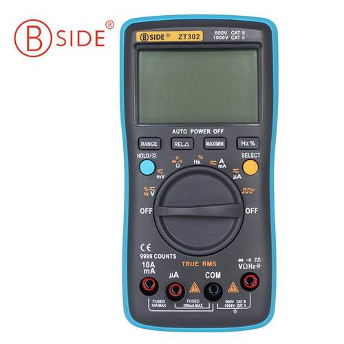 BSIDE艾默ZT302数字万用表高精度电工维修家用防烧表方波输出