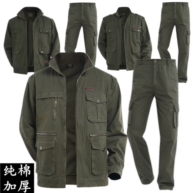 春秋季长袖电焊工作服套装男士纯棉汽修劳保服耐磨帆布机械工装,男装,工装制服,淘宝优惠券,粉丝福利购,淘宝优惠卷