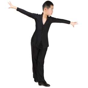 拉丁舞服男儿童男童男孩男生新款比赛表演演出练功服装套装秋冬季