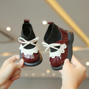 春秋冬季女宝宝一周岁红色过年鞋子小童公主小短靴子加绒婴儿棉鞋