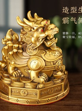 铜八卦貔貅摆件铜貔貅单只铜貔貅一对聚宝盆客厅店铺装饰开业礼品