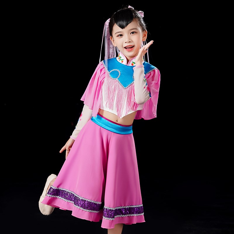 六一儿童古典舞钱鼓舞蹈服装演出扇子舞表演民族风打鼓服巧闺小序