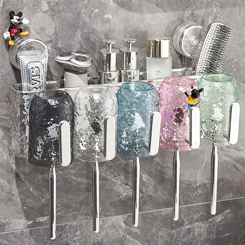吸盘牙刷置物架壁挂式免打孔牙刷架2025新款卫生间刷牙杯漱口杯架,家庭/个人清洁工具,牙刷架/牙具座,淘宝优惠券,粉丝福利购,淘宝优惠卷