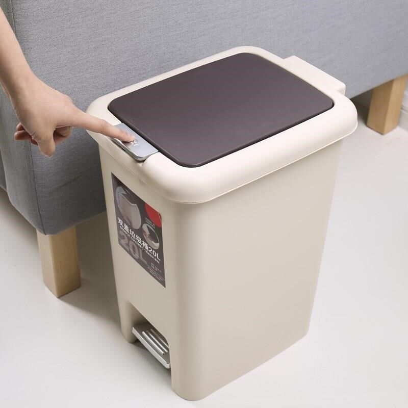 脚踏式塑料垃圾桶家用大号带盖有内桶脚踩垃圾箱客厅厨房卧室纸篓