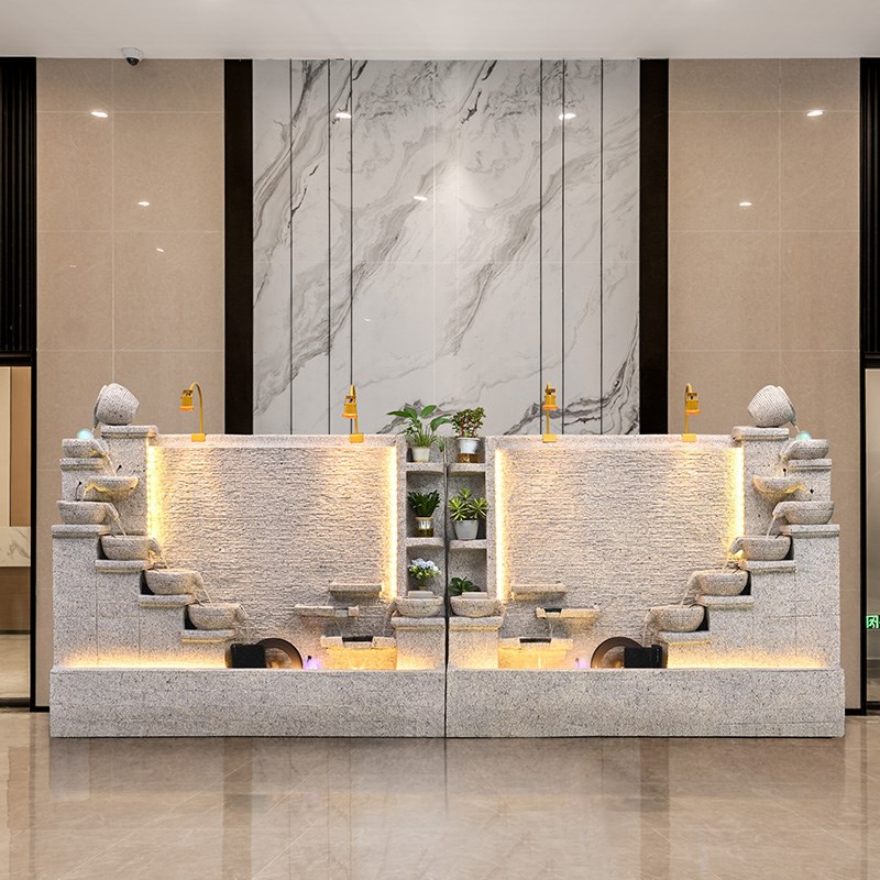 水幕墙流水屏风客厅办公室水景隔断入户玄关装饰流水帘循环水鱼缸