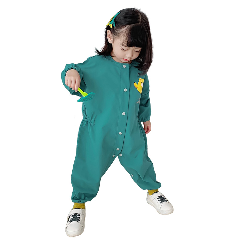 婴儿连体罩衣全身防水防脏宝宝爬行服儿童男女宝外穿护衣罩裤幼儿