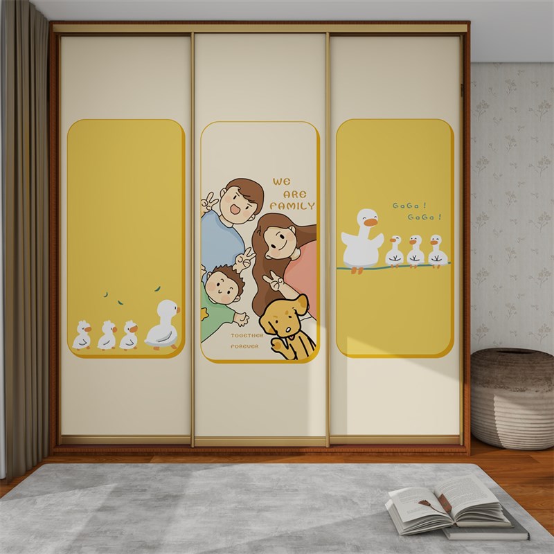 温馨衣柜门贴纸自粘装饰贴画玻璃门推拉门卧室客厅遮丑墙纸贴膜画
