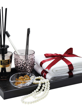 样板房装饰摆件简约现代瓷砖店展厅样板间托盘毛巾套件卫生间饰品