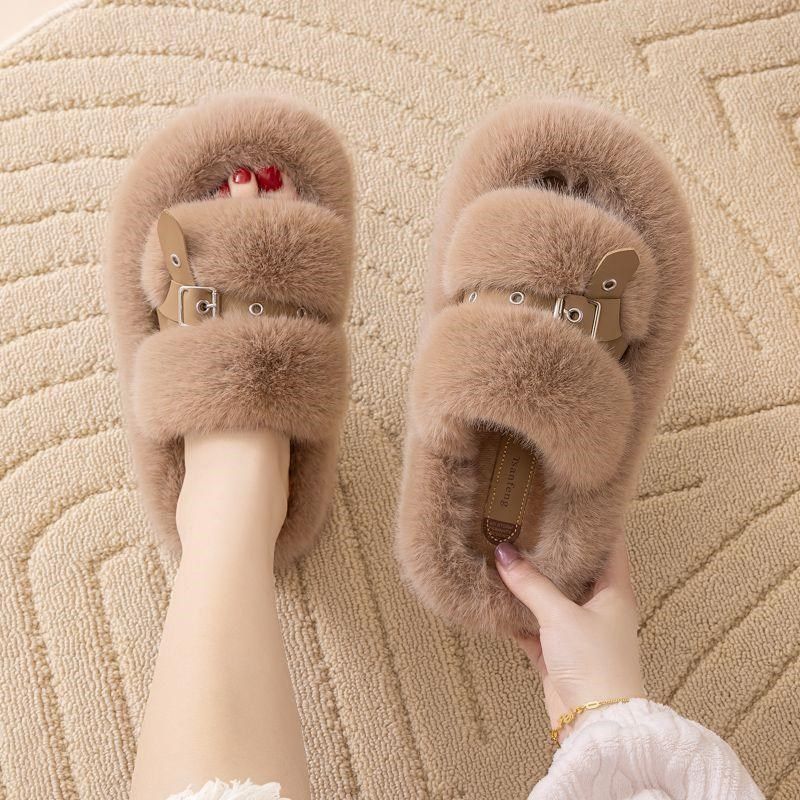 毛毛拖鞋大码41-43女外穿2024秋冬时尚百搭一字拖潮鞋厚底棉拖鞋,居家布艺,居家棉拖/棉鞋,淘宝优惠券,粉丝福利购,淘宝优惠卷