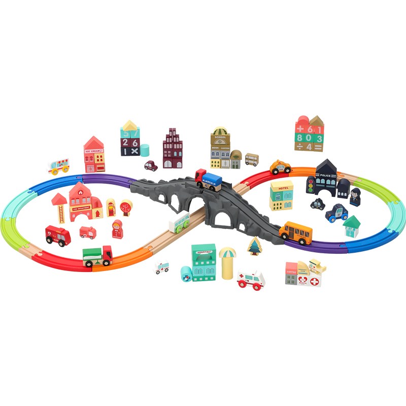 儿童积木木头益智拼装玩具婴儿宝宝大颗粒木质交通1-2岁3男孩女孩