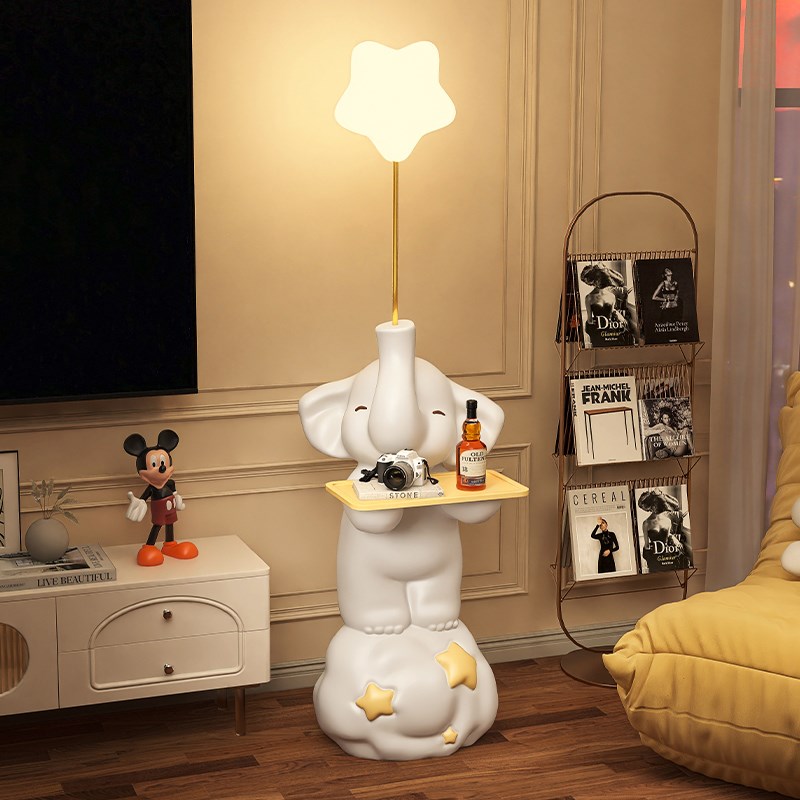 大象客厅卧室儿童房沙发边几摆件落地灯床头柜一体乔迁新居装饰品