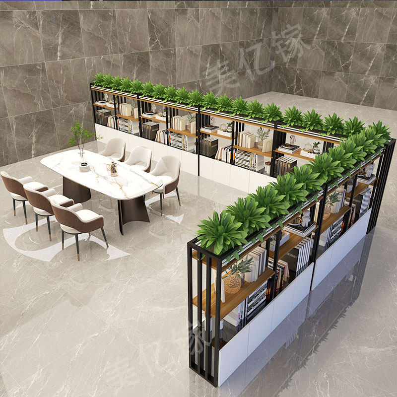 办公室屏风工位隔断装饰矮柜餐厅卡座花架铁艺绿植围栏栅栏置物架