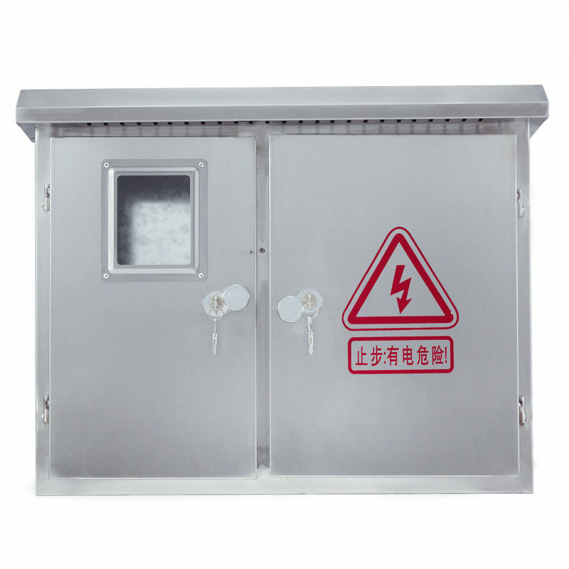 不锈钢配电箱户外光伏并网箱左右双门三相电表箱室外防水家用开关
