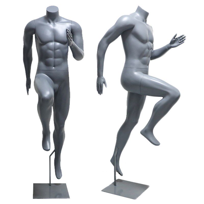 运动男模特道具服装展示人台跑步健身肌肉假人模型踢足球陈列橱窗