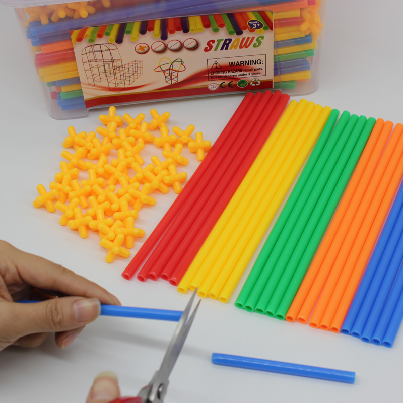 幼儿园建构区材料中班大班玩教具拼插搭吸管建构积木儿.童益智玩