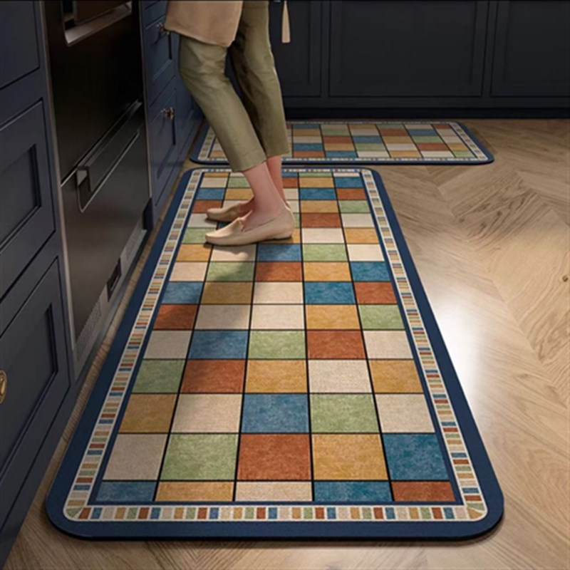 厨房地垫地毯垫专用脚垫硅藻泥红腾可擦免洗吸水厨房X防滑防油地