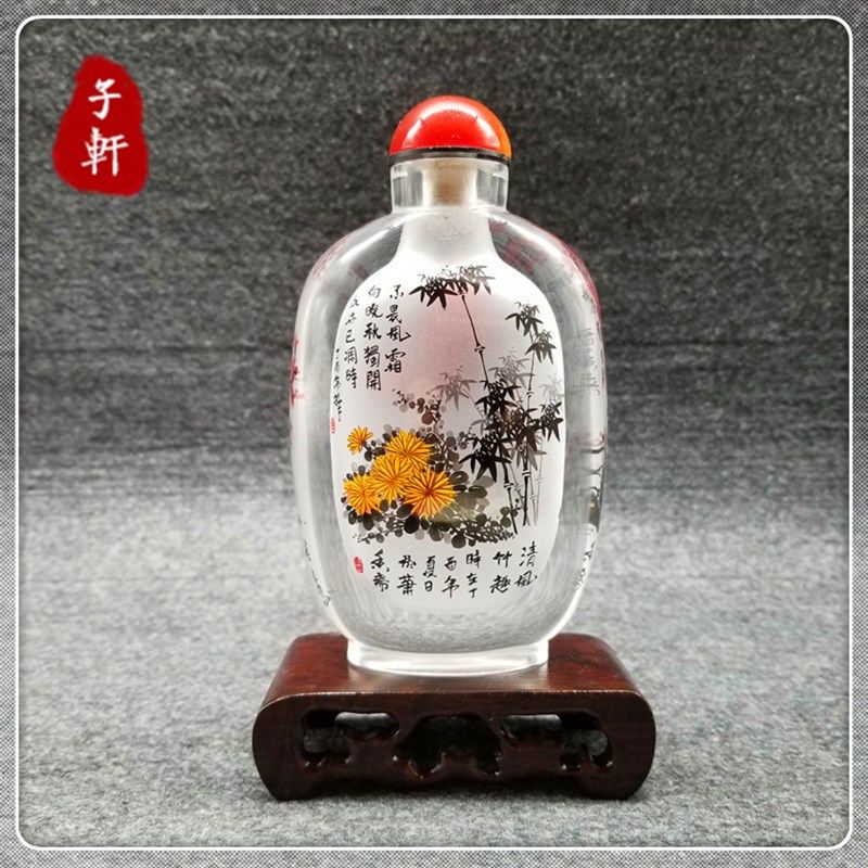 内瓶画水晶工艺品 创意内画 z鼻烟壶特色纯手工绘制 衡水特产