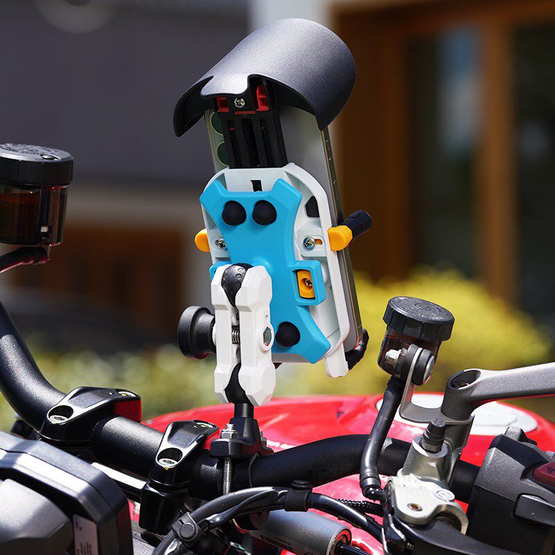 摩托车手机支架防震踏板车骑行导航支架九L号电动车防抖遮阳手机