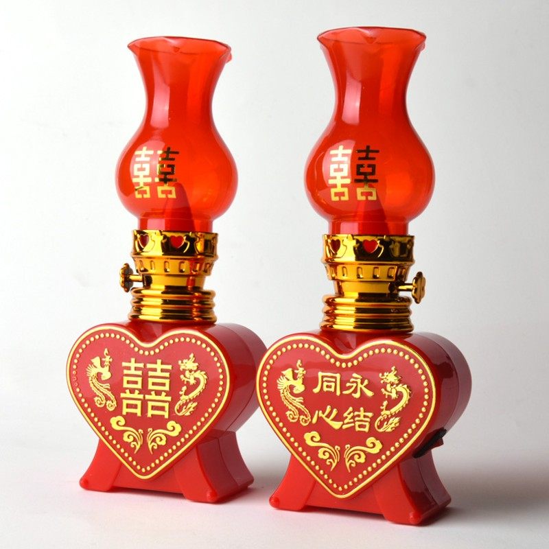 结婚婚房创意用品永结同心桃心yLED电子蜡烛灯洞房花烛婚庆电蜡烛