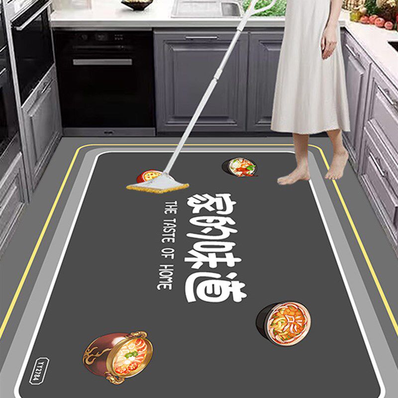 硅藻泥厨房地垫防滑防油r吸水垫门口耐脏脚垫防水专用可擦免洗地