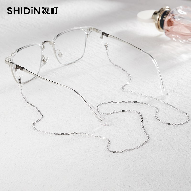 钛钢时尚简约风复古玫瑰金眼镜挂链女挂脖不N褪色墨镜挂绳男防脱