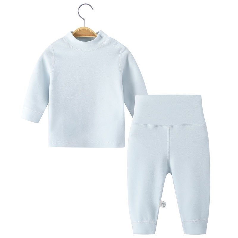 宝宝中高领保暖内衣套装秋冬季婴儿纯棉加厚打底睡衣X男女儿童秋